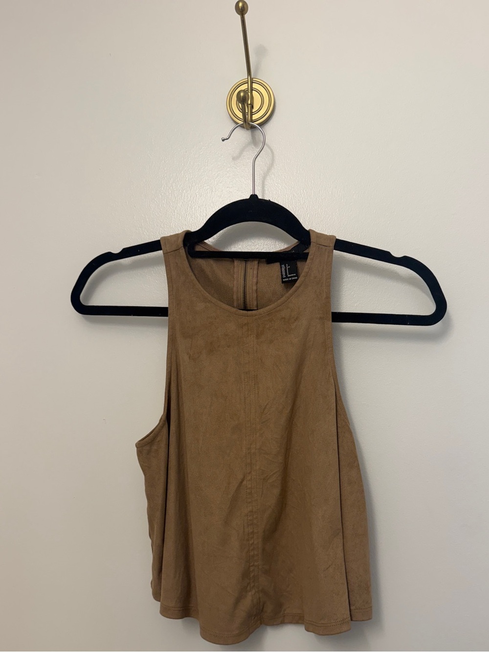 Forever 21 Faux Suede Tank Top - Tan